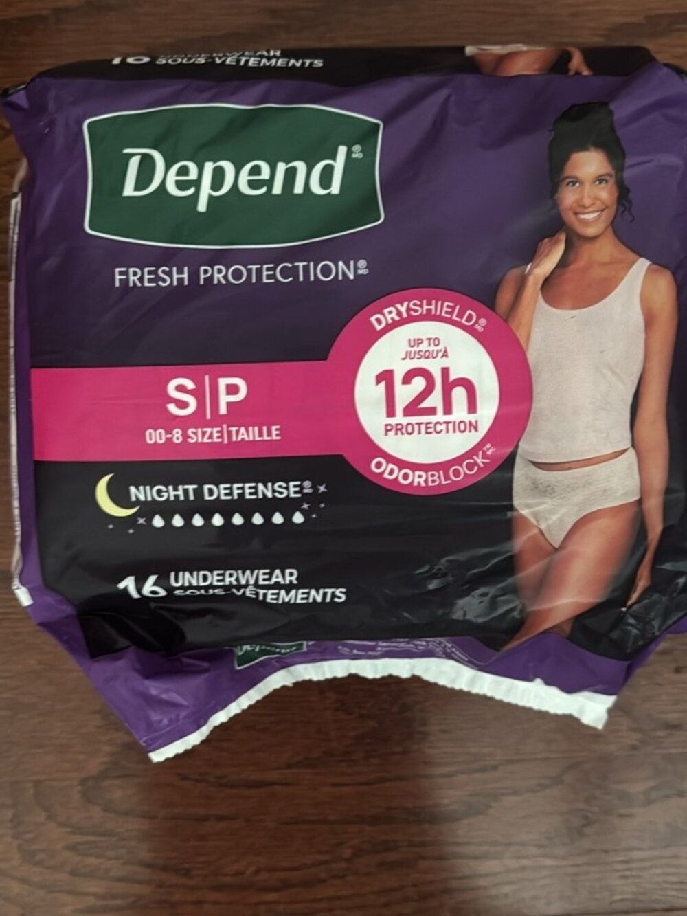 Depend Night Defense Women's Overnight Incontinence Underwear, Small, Blush, 16c